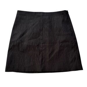 Theory 8 HW Mini Texture Stretch Skirt Side Zip Black Lined